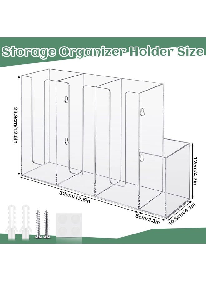 Cunhill 4 Compartment Acrylic Coffee Cup Organizer Holder, Clear Plastic Cup and Lid Storage, Countertop, Modern Style, Transparent, 38 x 10.5 x 24 cm, Ideal for Kitchen, Restaurants, Lounges - Image 2